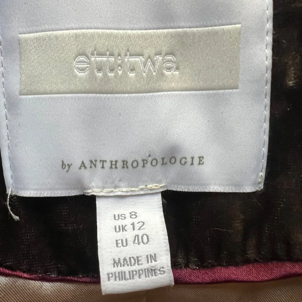 Anthropologie Dark Brown Velvet Blazer - Picture 7 of 16